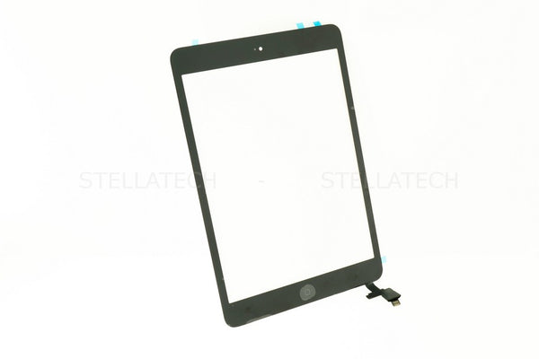 Touchscreen / Displayglas + Komplett Home Taste Modul + IC Chip Schwarz Apple iPad Mini