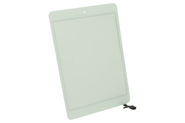Touchscreen / Displayglas + Komplett Home Taste Modul + IC Chip Weiss Apple iPad Mini