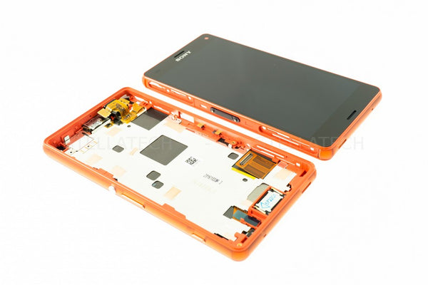 Display LCD Touchscreen + Rahmen Orange Sony Xperia Z3 Compact (D5833)