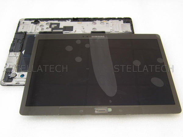 Display LCD Touchscreen + Rahmen f. Titanium Silber Samsung Galaxy Tab S 10.5 LTE (SM-T805)