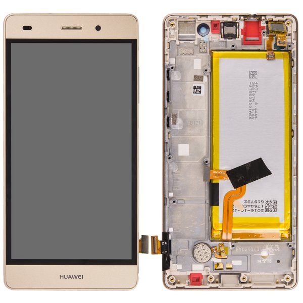 Display LCD Touchscreen + Rahmen/mit Akku Gold Huawei P8 Lite (ALE-L21)