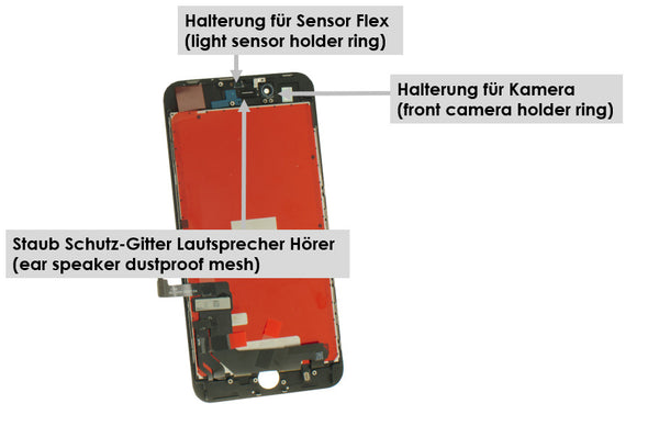 Apple iPhone 8 Plus - Display LCD + Touchscreen A++ Black Kompatibel (A++) / Neu