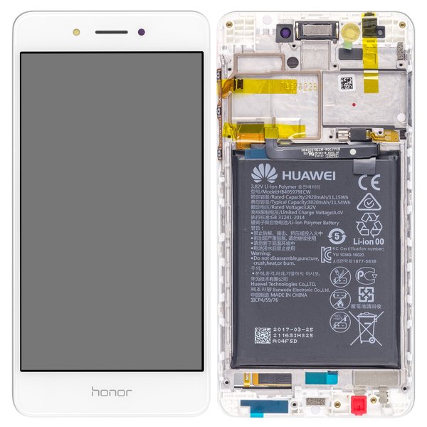 Display LCD Touchscreen + Rahmen/mit Akku f. Gold + Silber Huawei Honor 6C Dual Sim (DIG-L21HN)