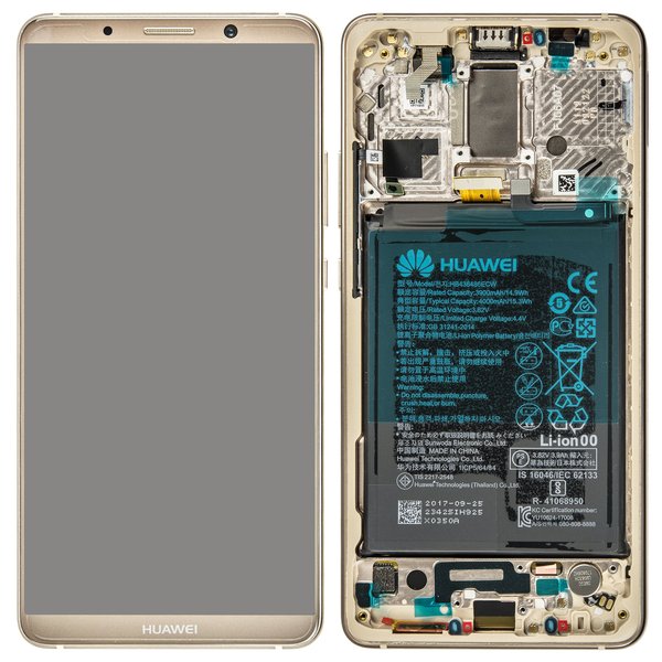 Display LCD Touchscreen + Rahmen/mit Akku Braun Huawei Mate 10 Pro Dual Sim (BLA-L29)