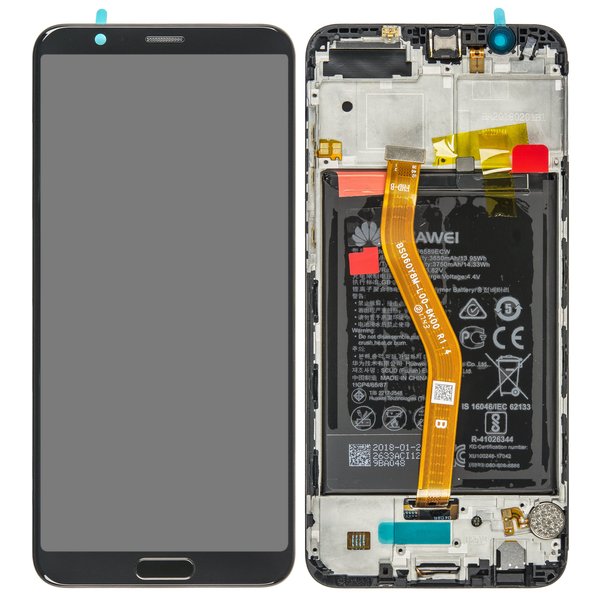 Display LCD Touchscreen + Rahmen/mit Akku Schwarz Huawei Honor View 10 (BKL-L09)