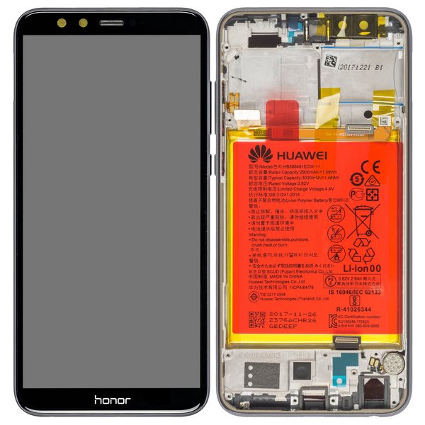 Huawei Honor 9 Lite Dual Sim (LLD-L31) - Display LCD Touchscreen + Frame/Battery Black