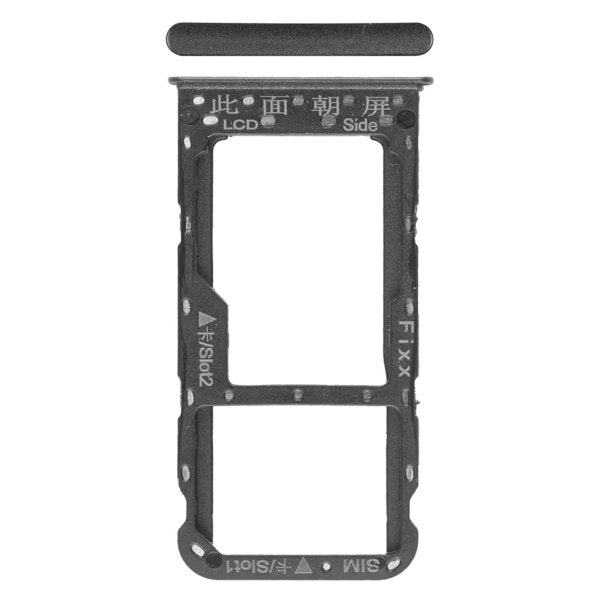 Simkarten / Speicherkarten-Halter Schwarz Huawei P smart (FIG-L31)