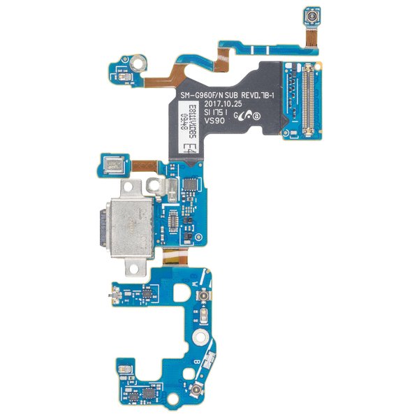 Lade-Anschluss Flex-Kabel + Mikrofon Typ-C Connector Samsung Galaxy S9 Duos (SM-G960FD)