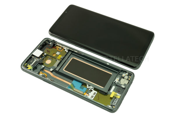 Display LCD Touchscreen + Rahmen Titanium Grau Samsung Galaxy S9 Duos (SM-G960FD)