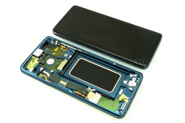 Display LCD Touchscreen + Rahmen Blau Samsung Galaxy S9 Plus Duos (SM-G965FD)