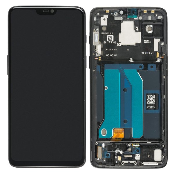 Display LCD Touchscreen + Rahmen Schwarz Matt OnePlus 6 (A6003)