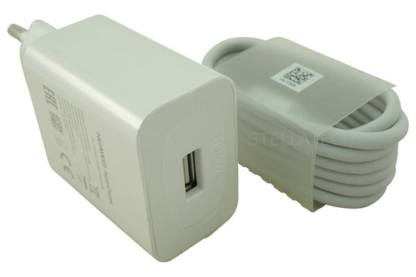 Schnell-Ladegerät + USB Lade-Kabel HW-050450E00 AP81 Bulk Weiss Huawei Mate 10 Pro (BLA-L09)