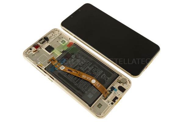 Display LCD Touchscreen + Rahmen/mit Akku Gold Huawei Mate 20 lite (SNE-LX1)