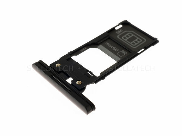 Simkarten / Speicherkarten-Halter Schwarz Sony Xperia XZ3 Dual Sim (H9436)