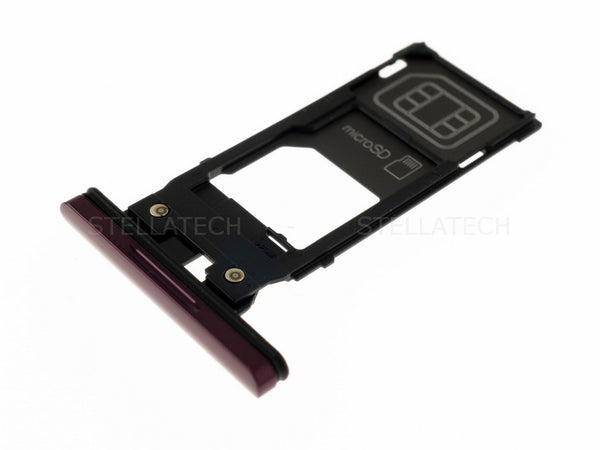 Simkarten / Speicherkarten-Halter Rot Sony Xperia XZ3 Single Sim (H8416)