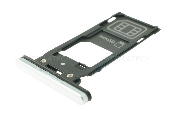 Simkarten / Speicherkarten-Halter Silber Sony Xperia XZ2 Premium (H8116)