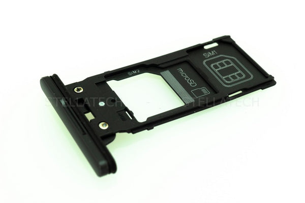Simkarten / Speicherkarten-Halter Schwarz Sony Xperia XZ2 Premium Dual (H8166)
