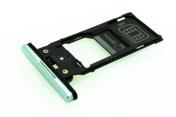 Simkarten / Speicherkarten-Halter Silber Sony Xperia XZ2 Premium Dual (H8166)