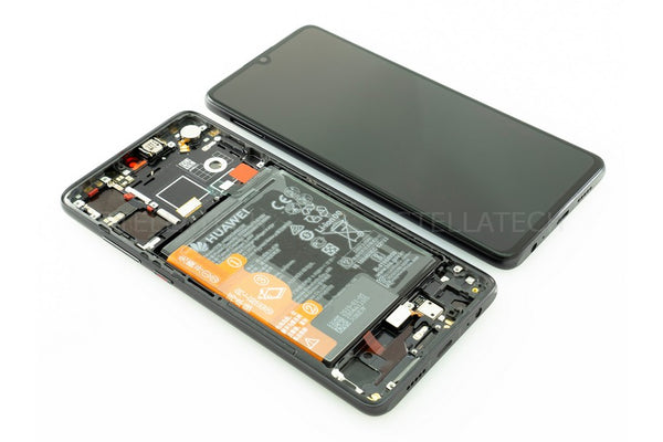 Display LCD Touchscreen + Rahmen/mit Akku + Finger Sensor Schwarz Huawei P30 Dual Sim (ELE-L29)