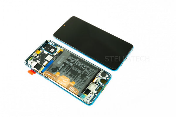 Display LCD Touchscreen + Rahmen/mit Akku Blau Huawei P30 Lite (MAR-L21)