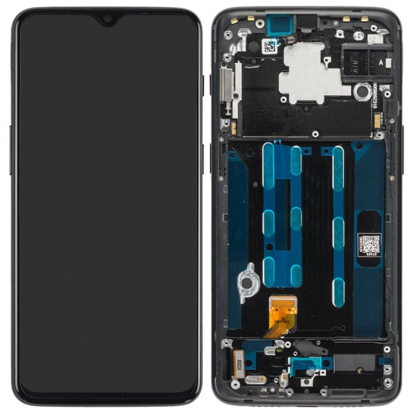 OnePlus 6T (A6013) - Display LCD Touchscreen + Frame Black Matt