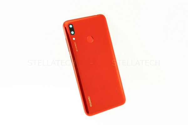 Huawei Y7 2019 (DUB-L21) - Battery Cover + Fingerprint Sensor Coral Red