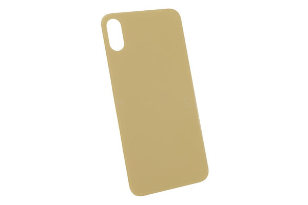 Akkudeckel / Rückseite aus Glas ohne Logo Big Hole Gold Apple iPhone XS