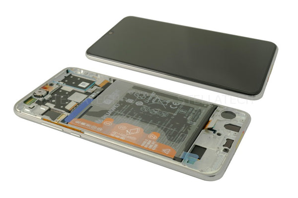 Display LCD Touchscreen + Rahmen/mit Akku Weiss Huawei P30 Lite New Edition (MAR-LX1B)