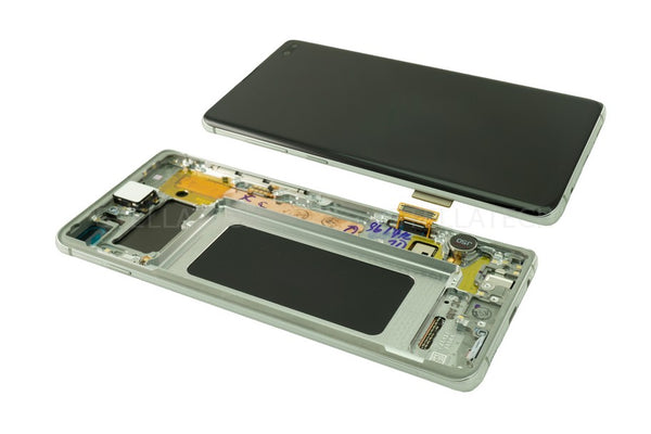 Display LCD Touchscreen + Rahmen Silber Samsung Galaxy S10 Plus (SM-G975F)