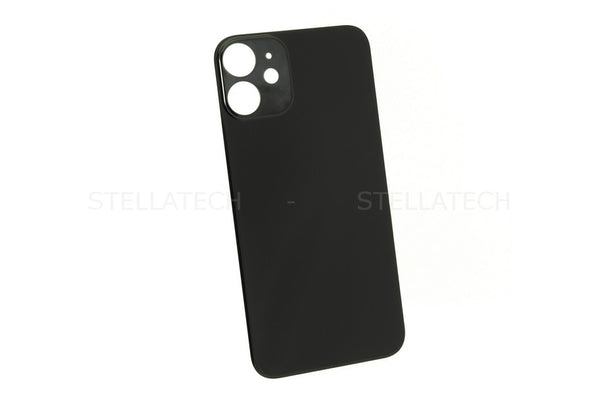Akkudeckel / Rückseite aus Glas ohne Logo Big Hole Schwarz Apple iPhone 12 Mini