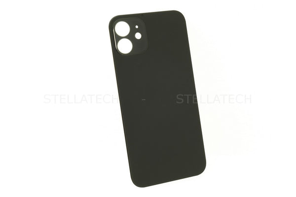 Akkudeckel / Rückseite aus Glas ohne Logo Big Hole Schwarz Apple iPhone 12