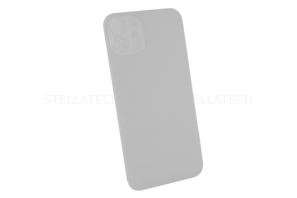 Akkudeckel / Rückseite aus Glas ohne Logo Big Hole Weiss Apple iPhone 12