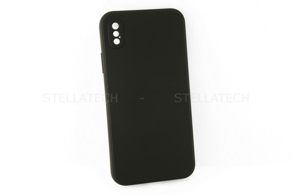 Flat Edge Design Silikon Case Schutzhülle TPU 2mm Schwarz Matt Apple iPhone XS