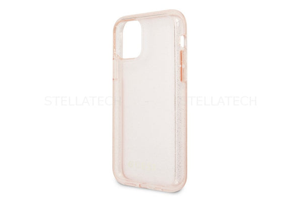 Premium GUESS Hülle für Apple iPhone 11 Pro - Transparent Rosé Glitter