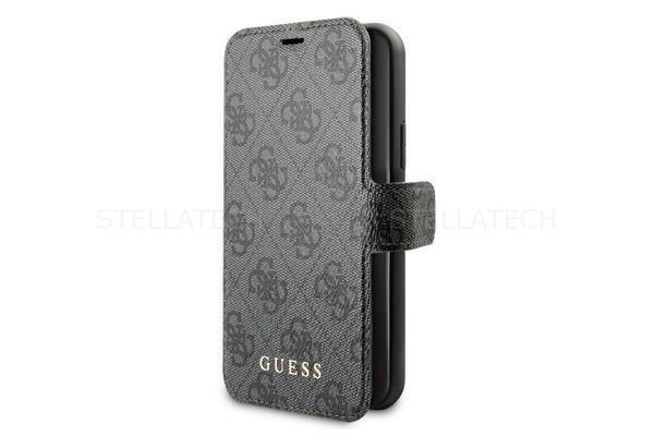 Premium GUESS Handytasche für Apple iPhone 11 - 4G Kollektion mit Guess Muster in Grau