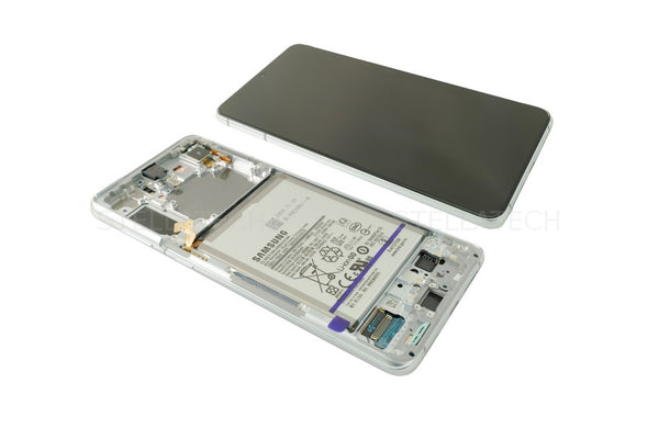 Display LCD Touchscreen + Rahmen/mit Akku Phantom Silber Samsung Galaxy S21+ 5G (SM-G996B)