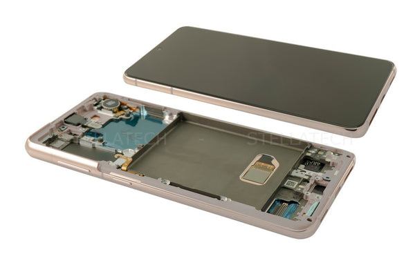 Display LCD Touchscreen + Rahmen/ohne Akku (incl. Cam) Phantom Pink Samsung Galaxy S21 5G (SM-G991B)