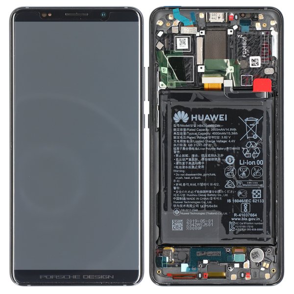 Display LCD Touchscreen + Rahmen/mit Akku Porsche Design Schwarz Huawei Mate 10 Pro Dual Sim (BLA-L29)