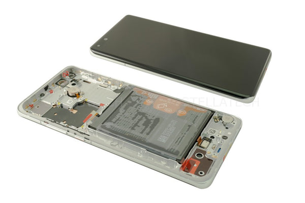 Display LCD Touchscreen + Rahmen/mit Akku Weiss Huawei P40 Pro Plus (ELS-N39)