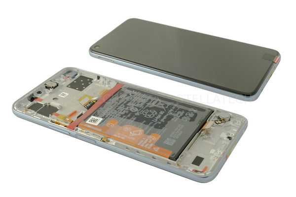 Display LCD Touchscreen + Rahmen/mit Akku Silber Huawei P40 Lite 5G (CDY-NX9A)