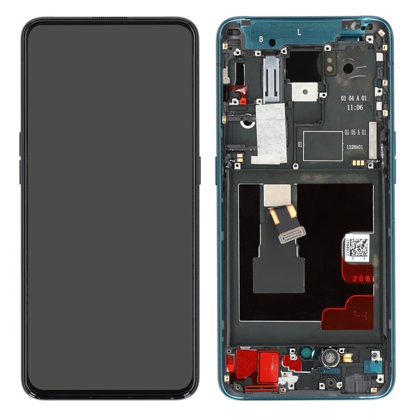 Display LCD Touchscreen + Rahmen f. Ocean Blau Oppo Reno2 (PCKM70)