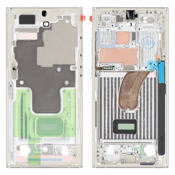 LCD Halterung / Display Rahmen Cream Beige Samsung Galaxy S23 Ultra 5G (SM-S918B)