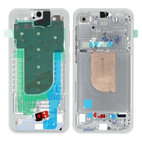 LCD Halterung / Display Rahmen Samsung Galaxy S23 FE (SM-S711B) f. Cream Silber